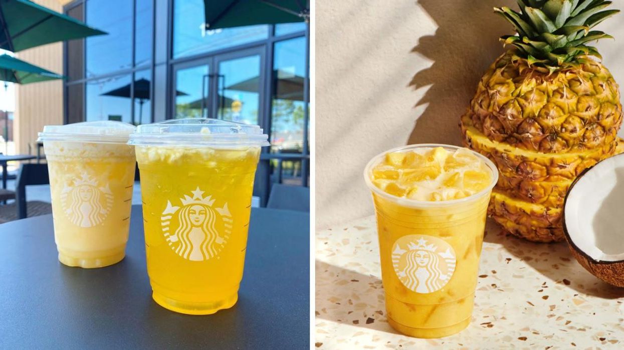 Les 2 nouveaux Refreshers de Starbucks. Droite : Nouveau Paradis Starbucks Refreshers.