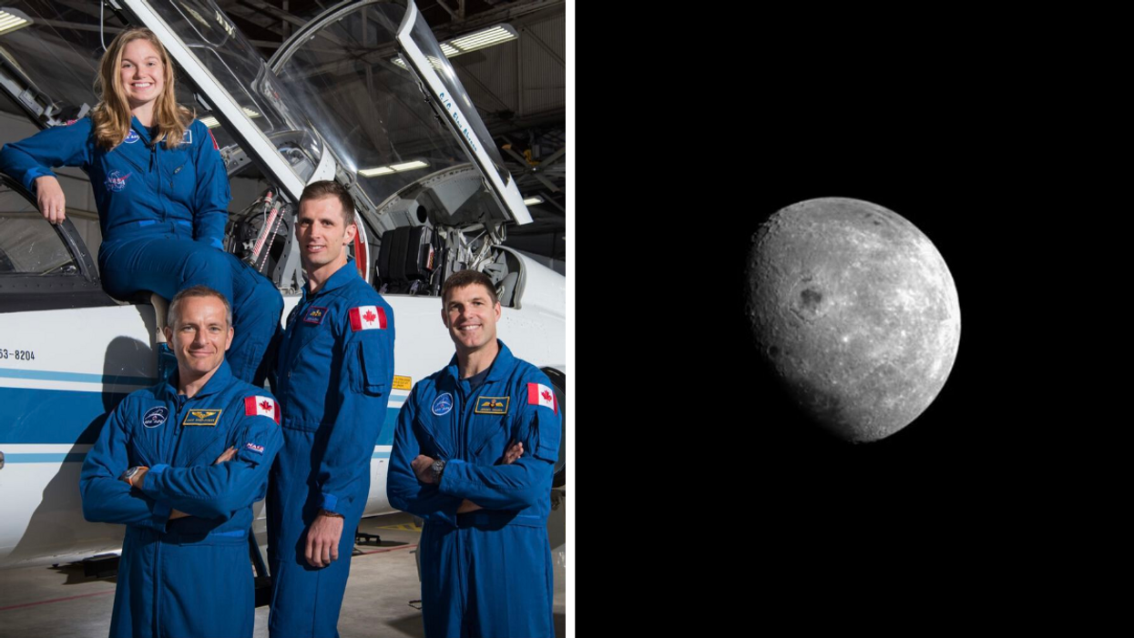 Les 4 Canadiens en liste. Droite: La lune.