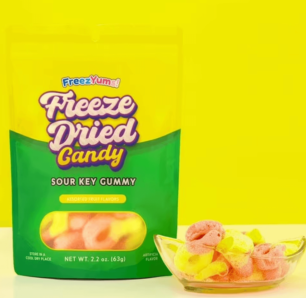 Les bonbons lyophilis\u00e9s \u00ab\u00a0Sour Key Gummy \u00bb\u00a0de la marque FreezYums!