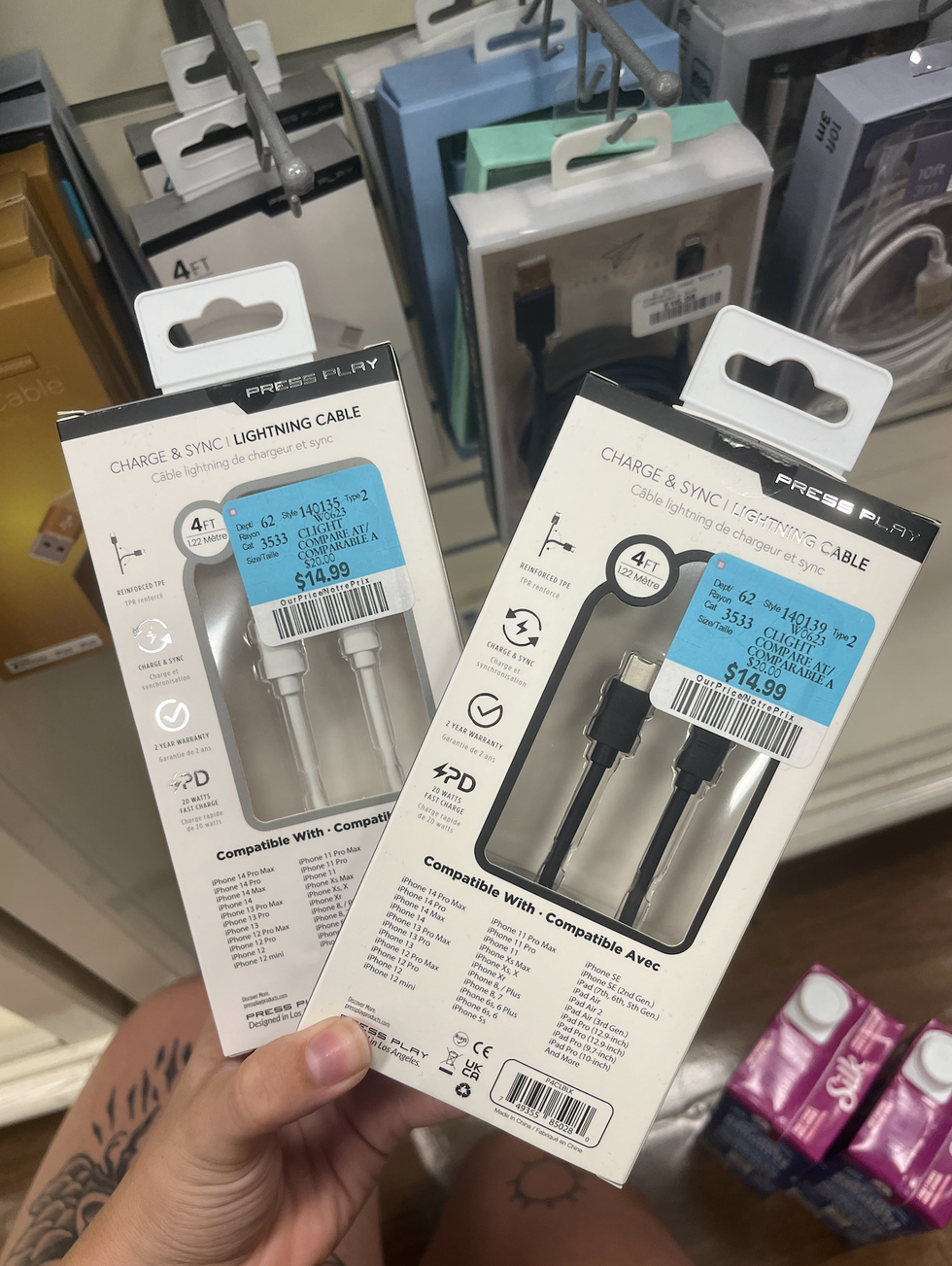 Les chargeurs au Winners.