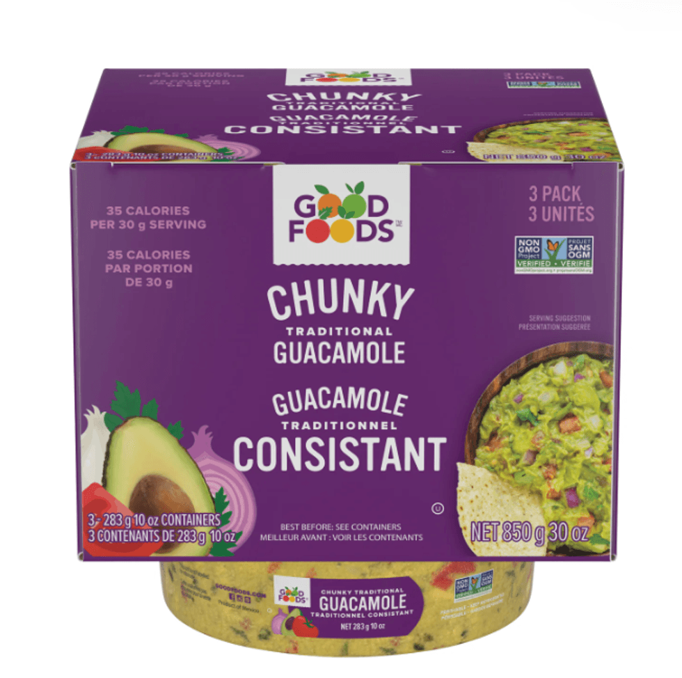 Les contenants de guacamole Good Food sur le site du Costco.