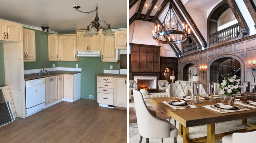 Les cuisines des deux maisons.