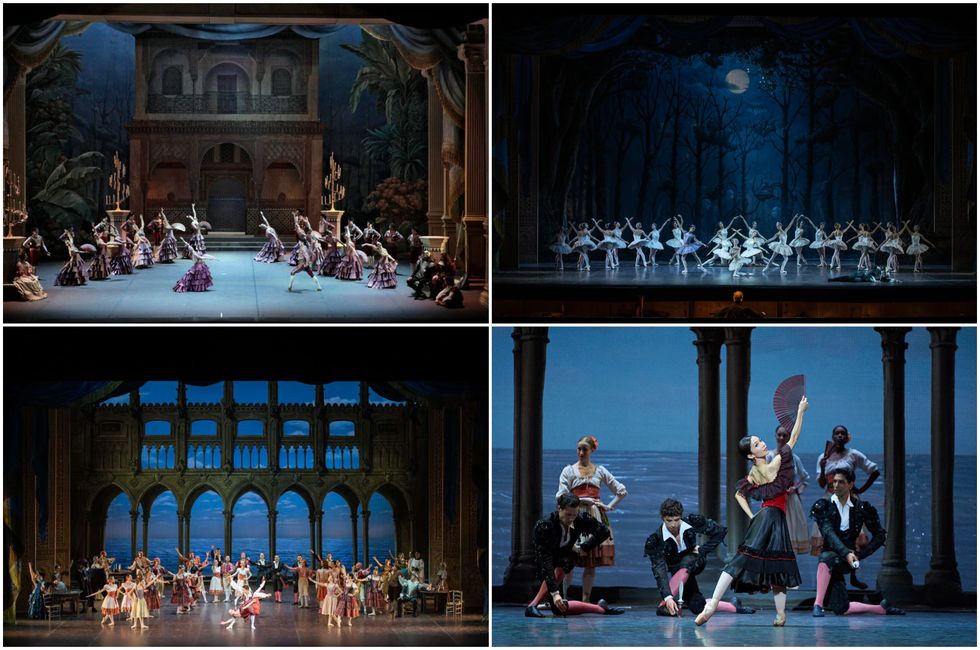 Les diff\u00e9rents d\u00e9cors du ballet Don Quixote.