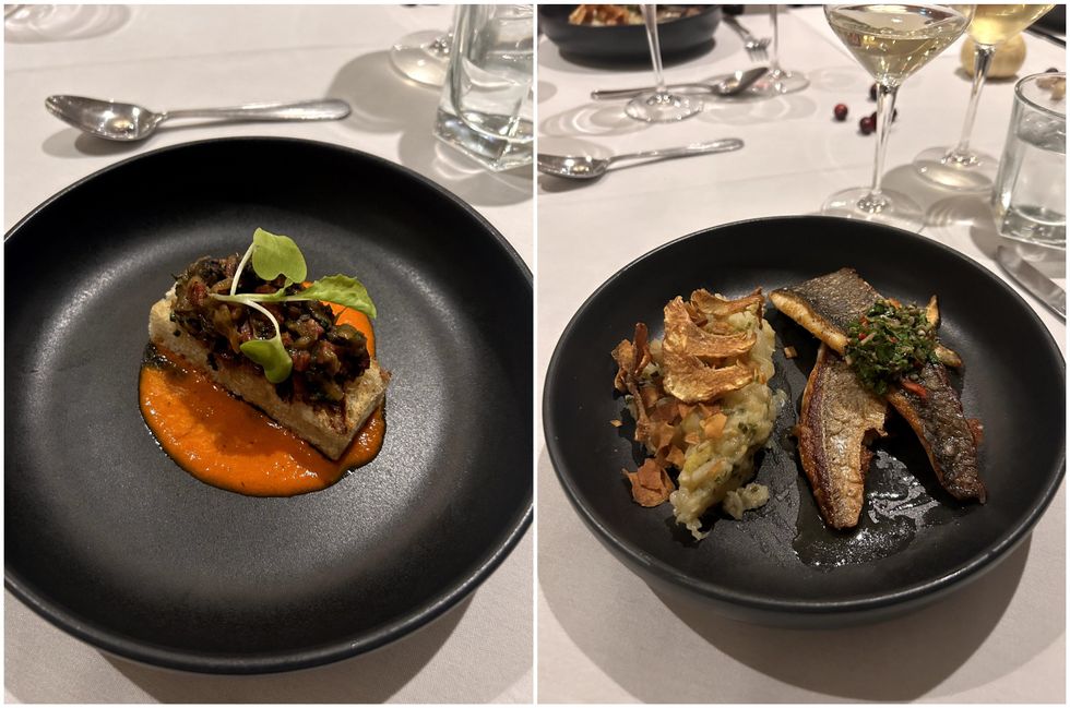 Les escargots du Gaspar pour MTL \u00e0 Table. Droite : Le plat de dorade royale pour MTL \u00e0 Table.