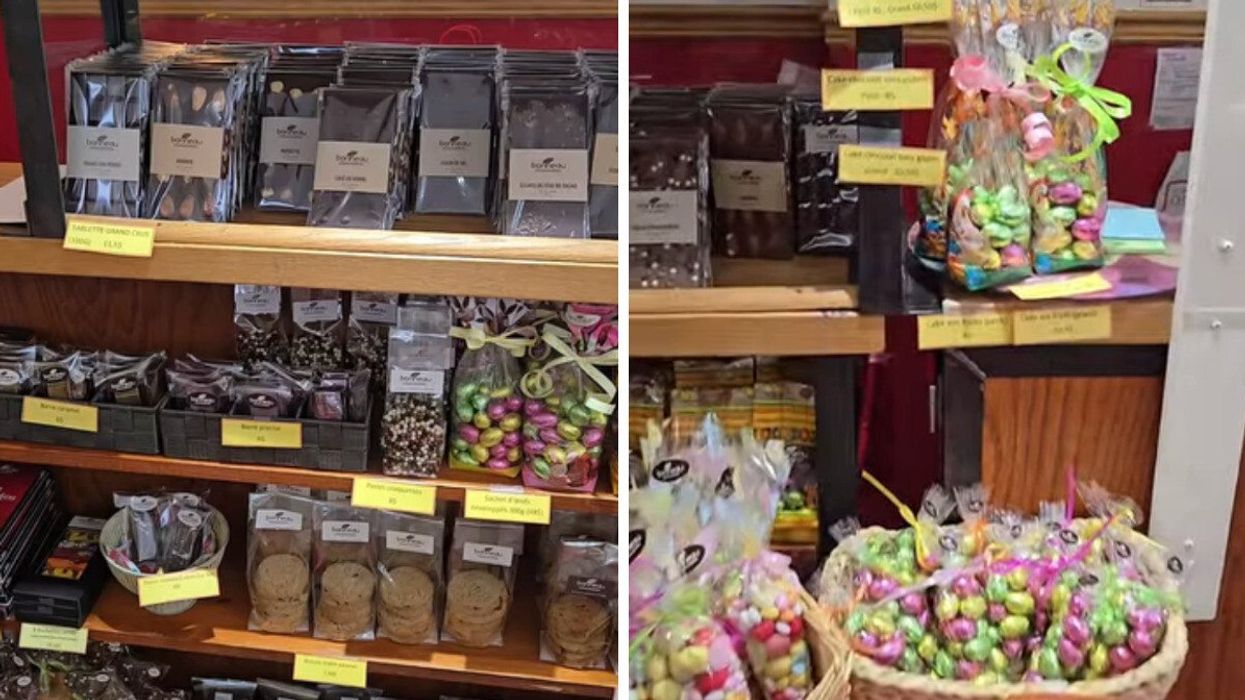 Les étagères de la Chocolaterie Bonneau.
