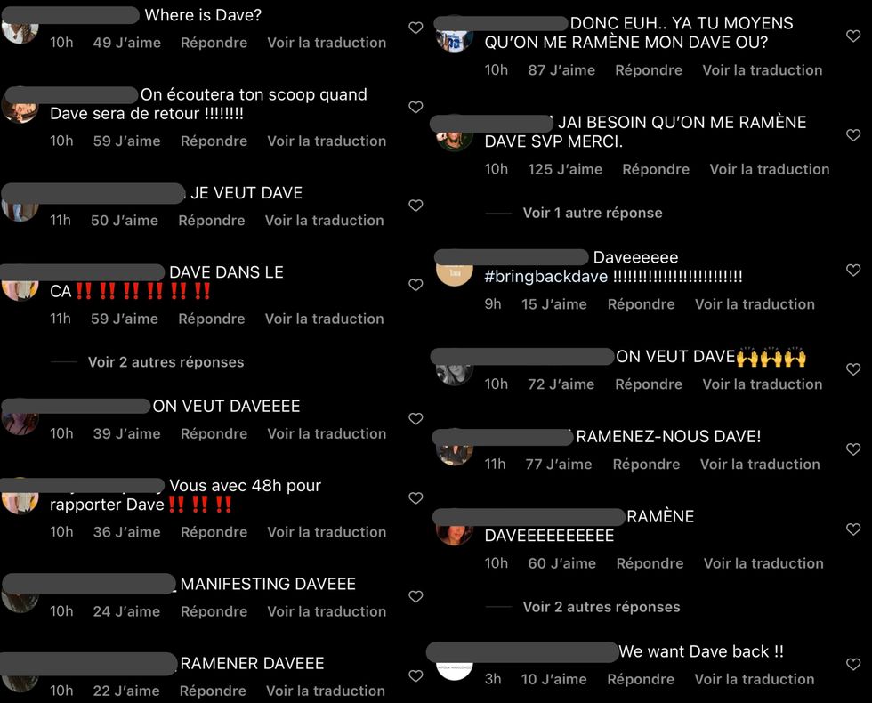 Les fans d'OD demandent Dave.