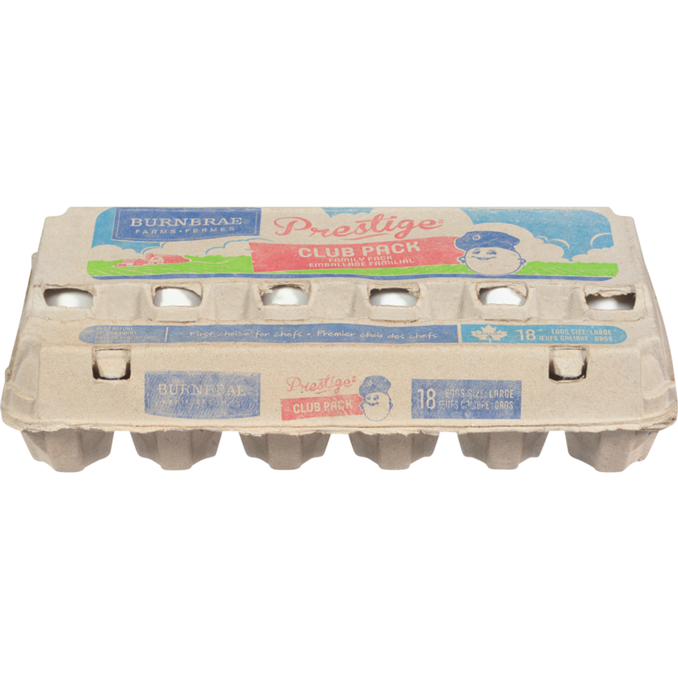 Les Fermes Burnbrae - Gros oeufs blancs en format familial.