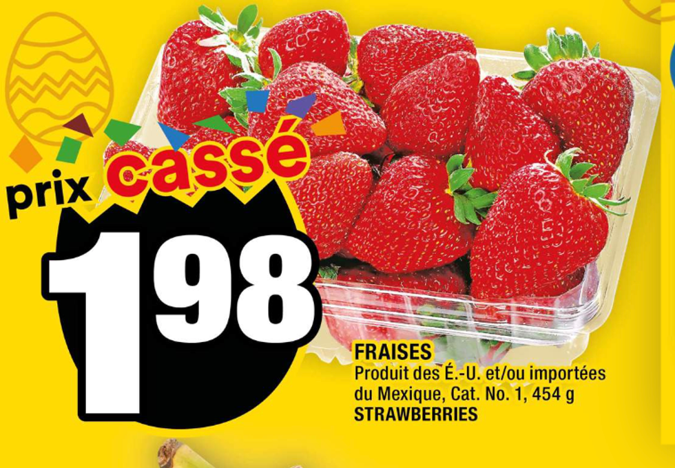 Les fraises dans la circulaire du Super C.