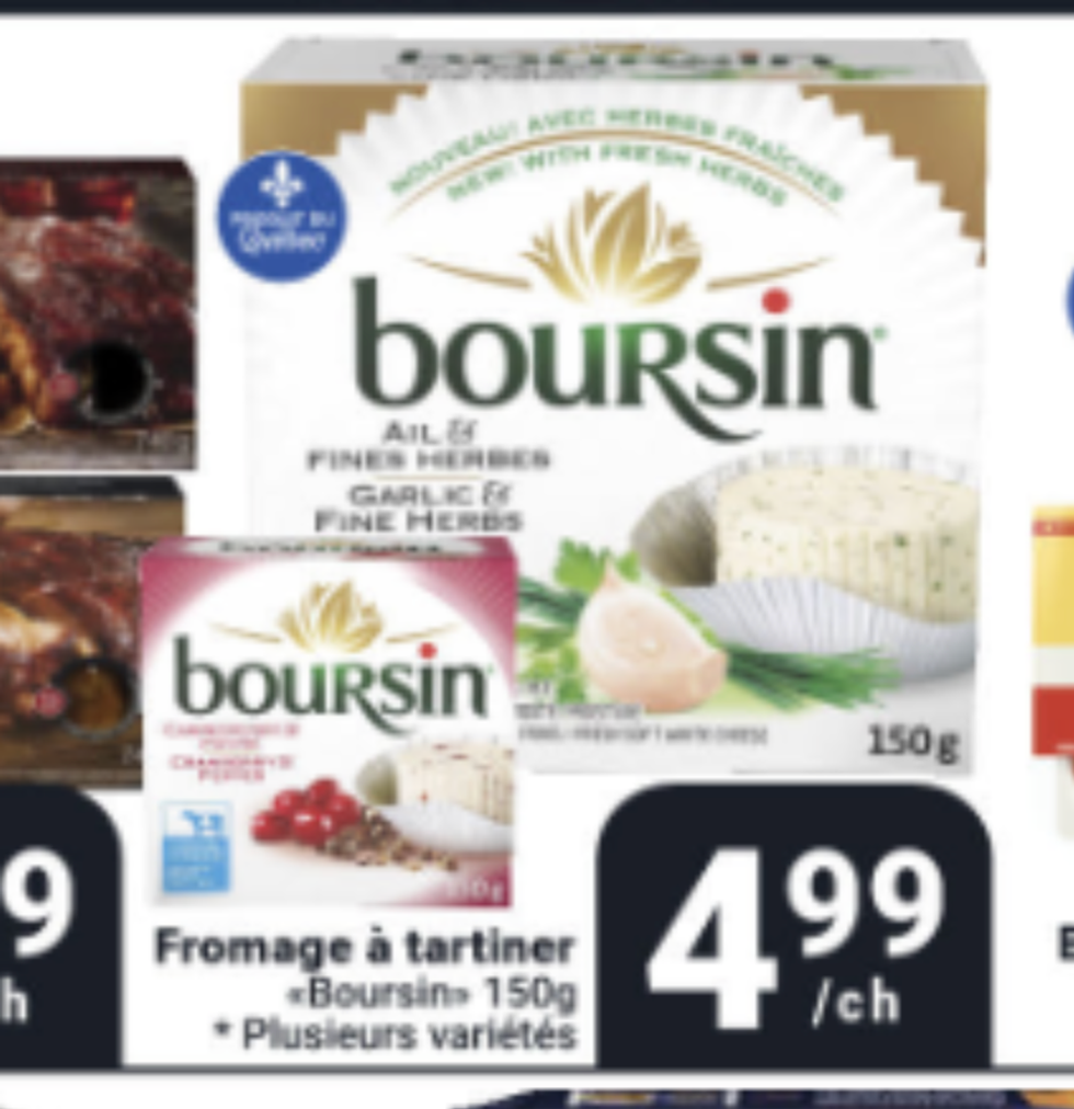 Les fromages Boursin en rabais dans la circulaire du Pasquier