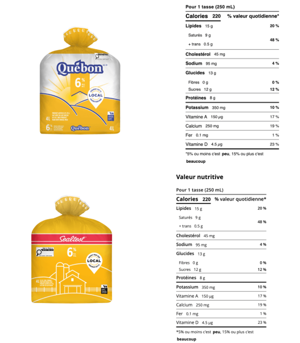 Les laits 6 % disponibles au Qu\u00e9bec depuis peu.