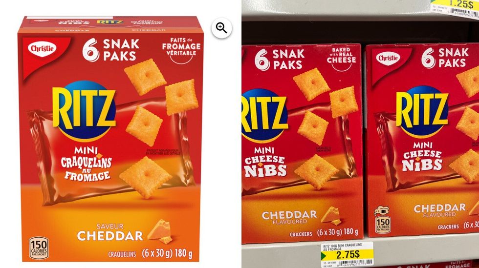 Les mini craquelins au fromage Ritz.