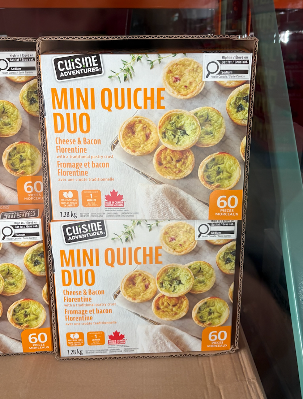 Les mini quiches de Cuisine Adventure au Costco.