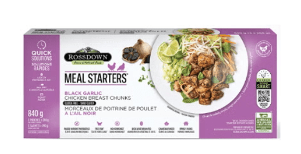 Les morceaux de poitrine de poulet de Rossdown Farms & Natural Foods.