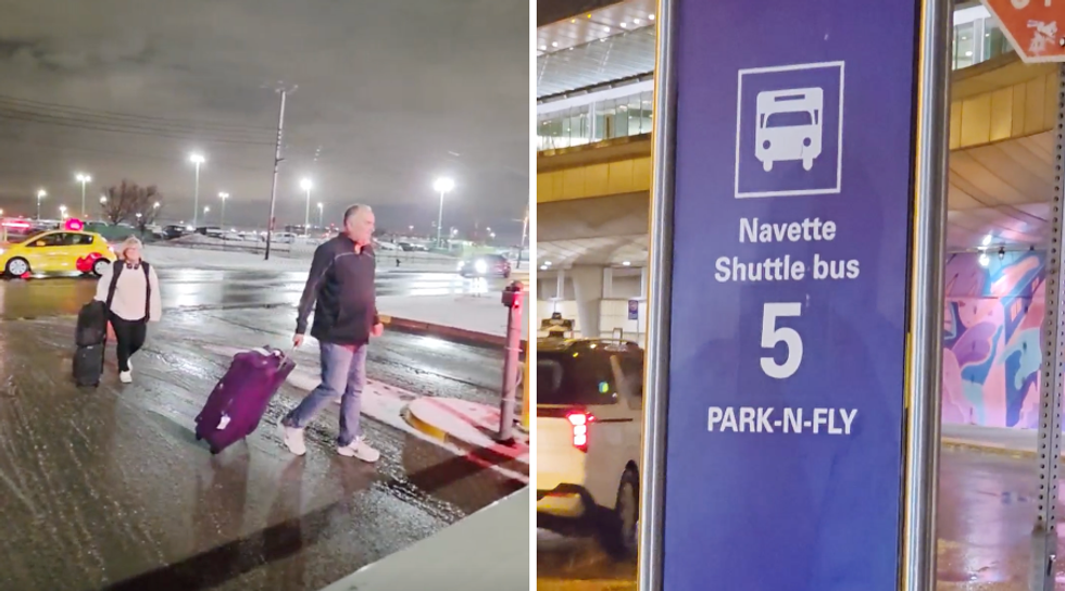 Les parents de St\u00e9phanie Reily. Droite : une affiche.