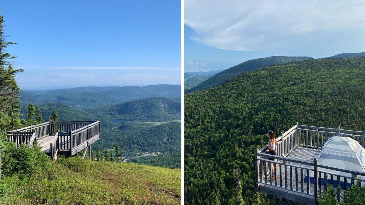 Les plateformes de camping du Mont Édouard.