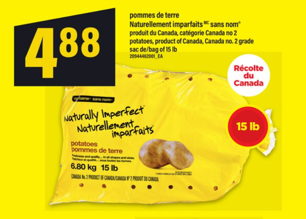 Les pommes de terre en rabais dans la circulaire du Maxi