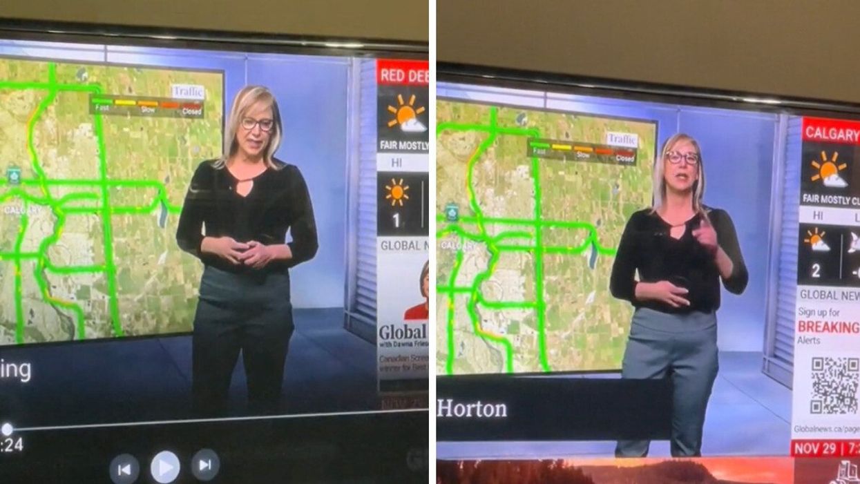 Leslie Horton with Global News Calgary responding to a viewer email while on-air.