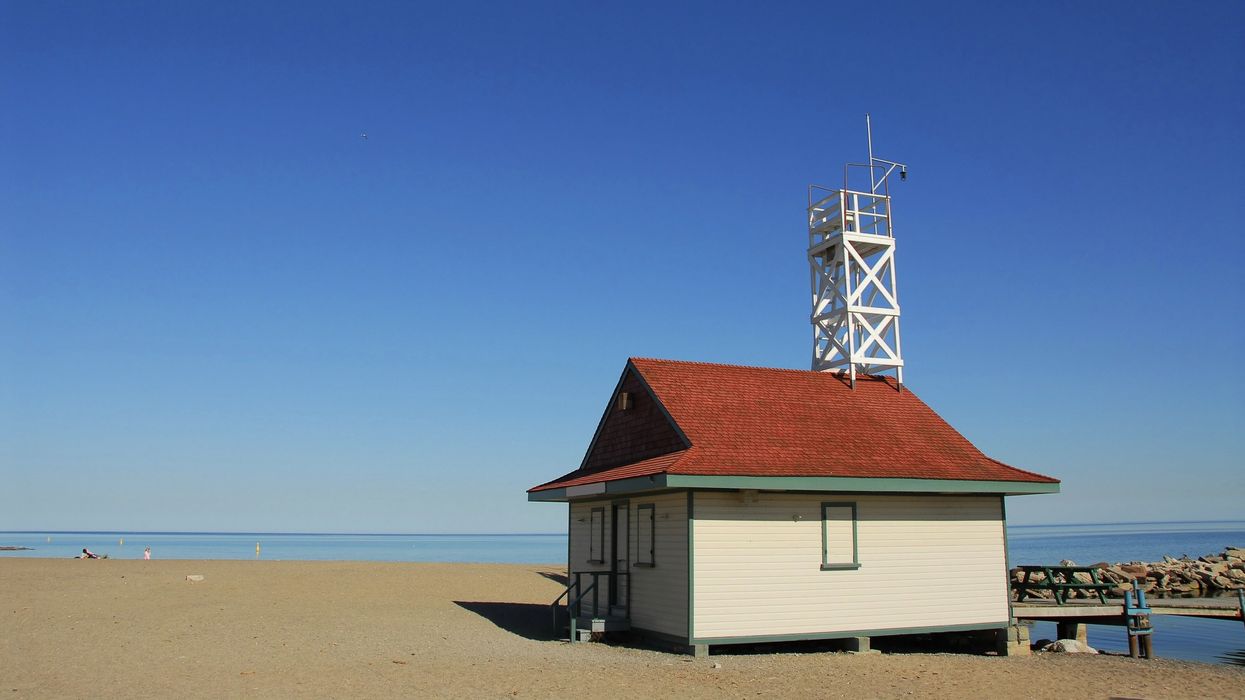 Leuty Lifeguard Station at Kew-Balmy Beach, The Beaches, Toronto on a summer's day.