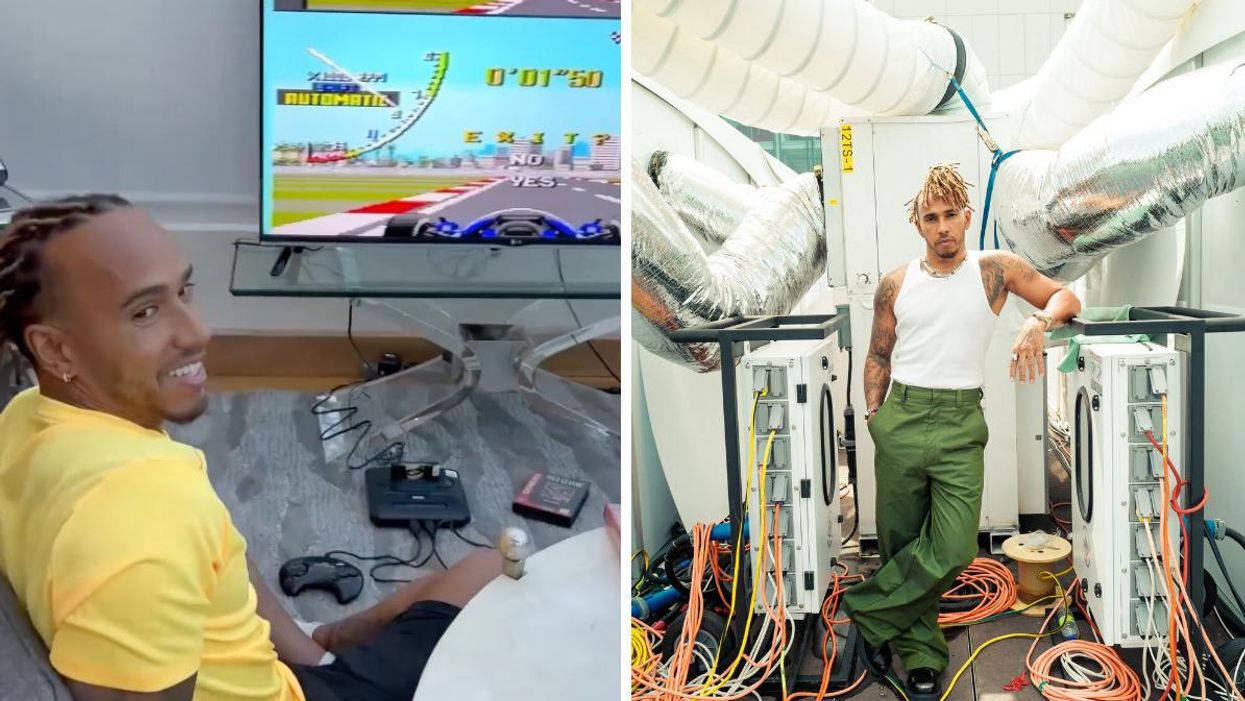 Lewis Hamilton au Retro MTL. Droite : Lewis Hamilton.