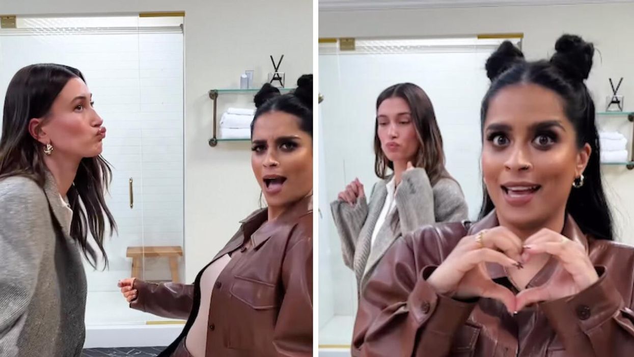Lilly Singh and Hailey Bieber dancing to "Kaho Naa Pyaar Hai."