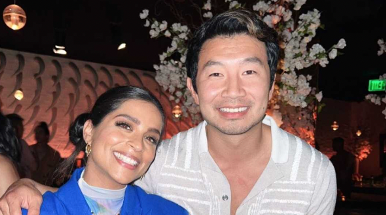 Lilly Singh and Simu at a party for Netflix's 'Never Have I Ever.'