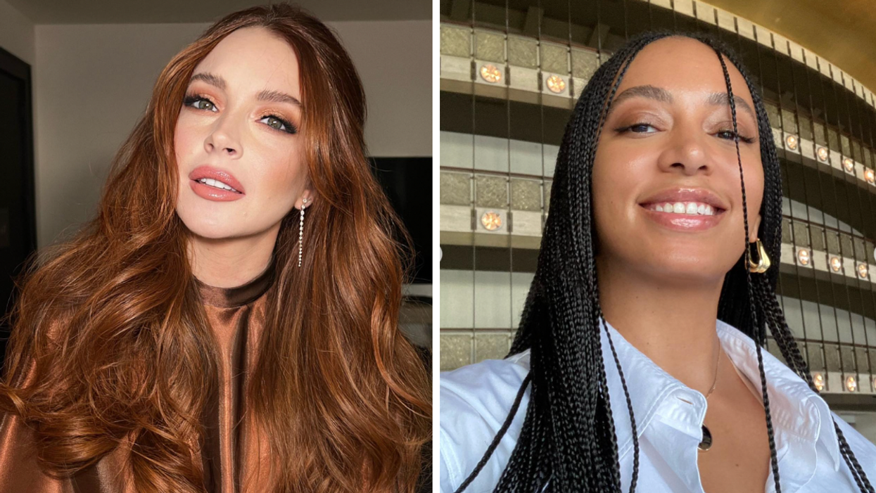 Lindsay Lohan. Right: Solange Knowles.