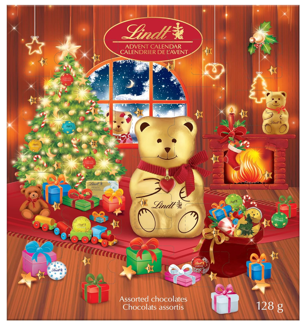 Lindt Assorted Milk Chocolate Advent Calendar.