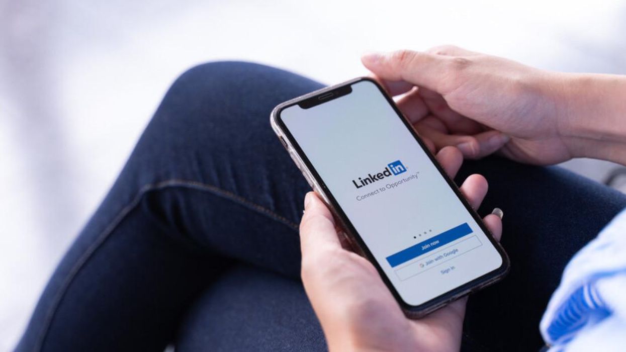 LinkedIn on a phone.