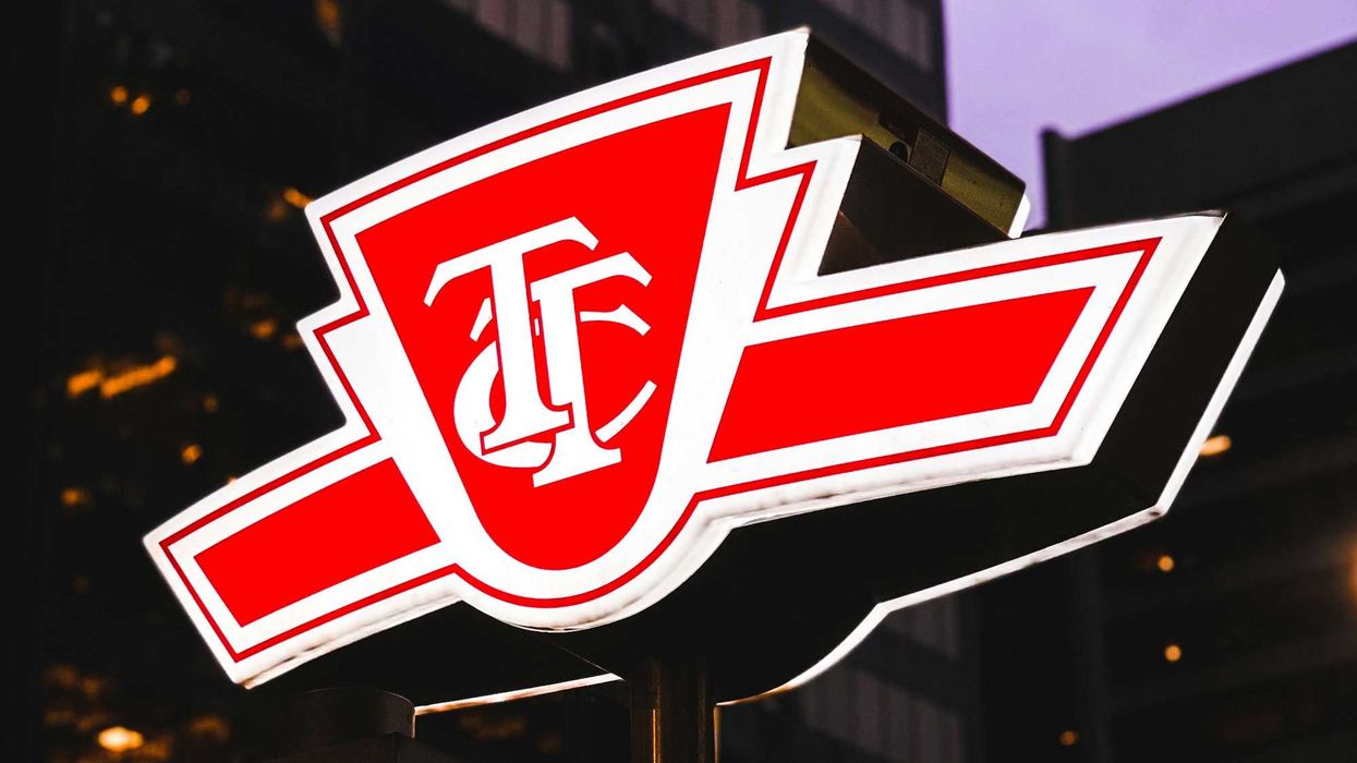 lit up ttc sign in toronto