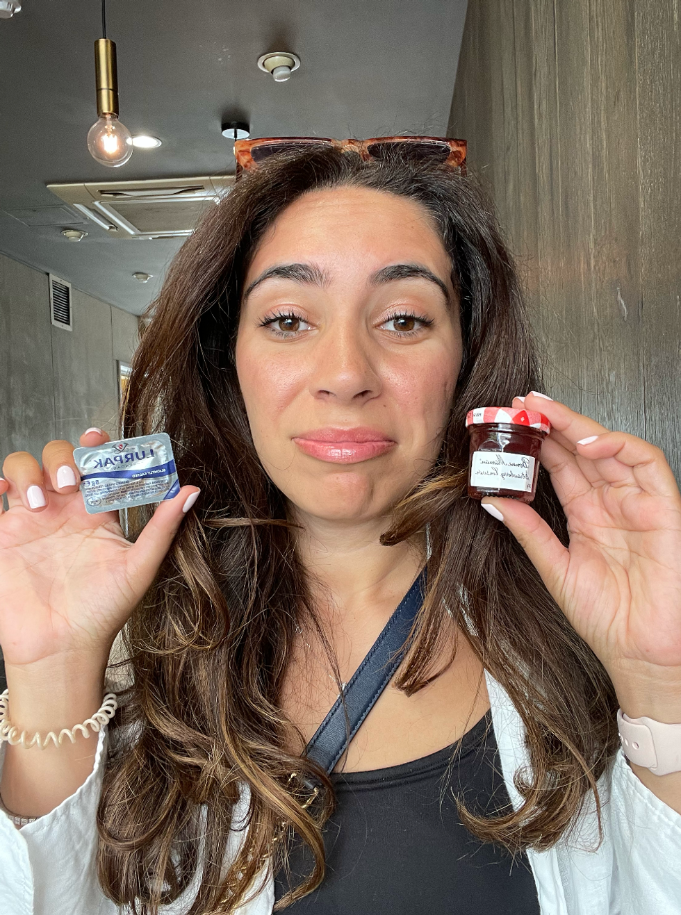 Little jam and butter from Stabucks.