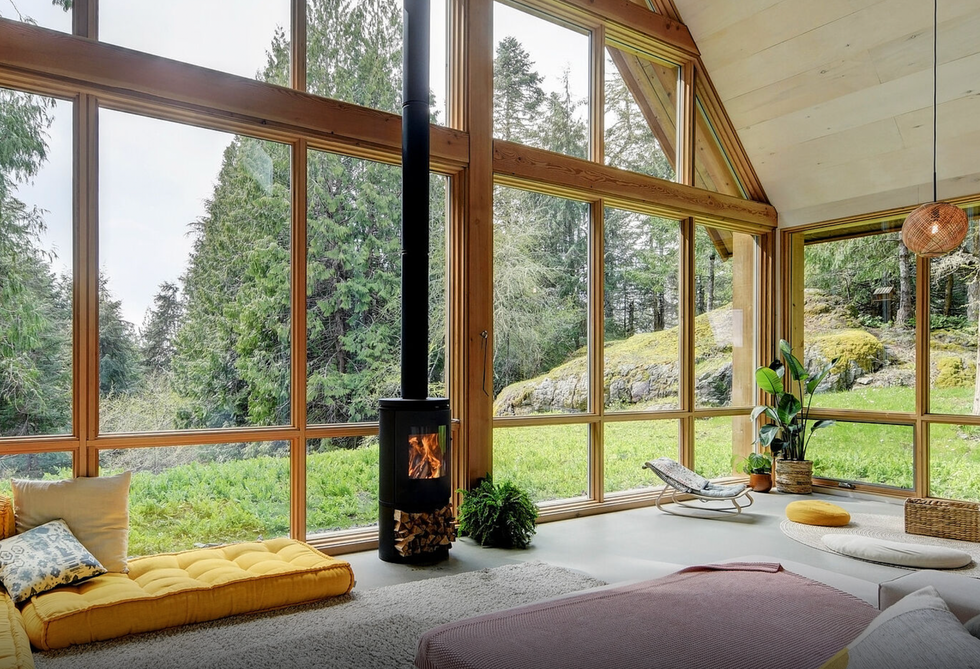 Living room inside the main home.