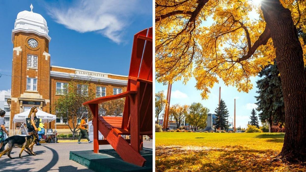 Lloydminster. Right: Fall in Lloydminster.