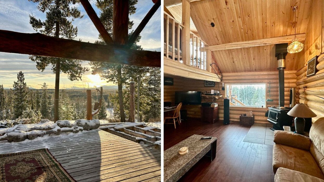 Log cabin for sale in BC.