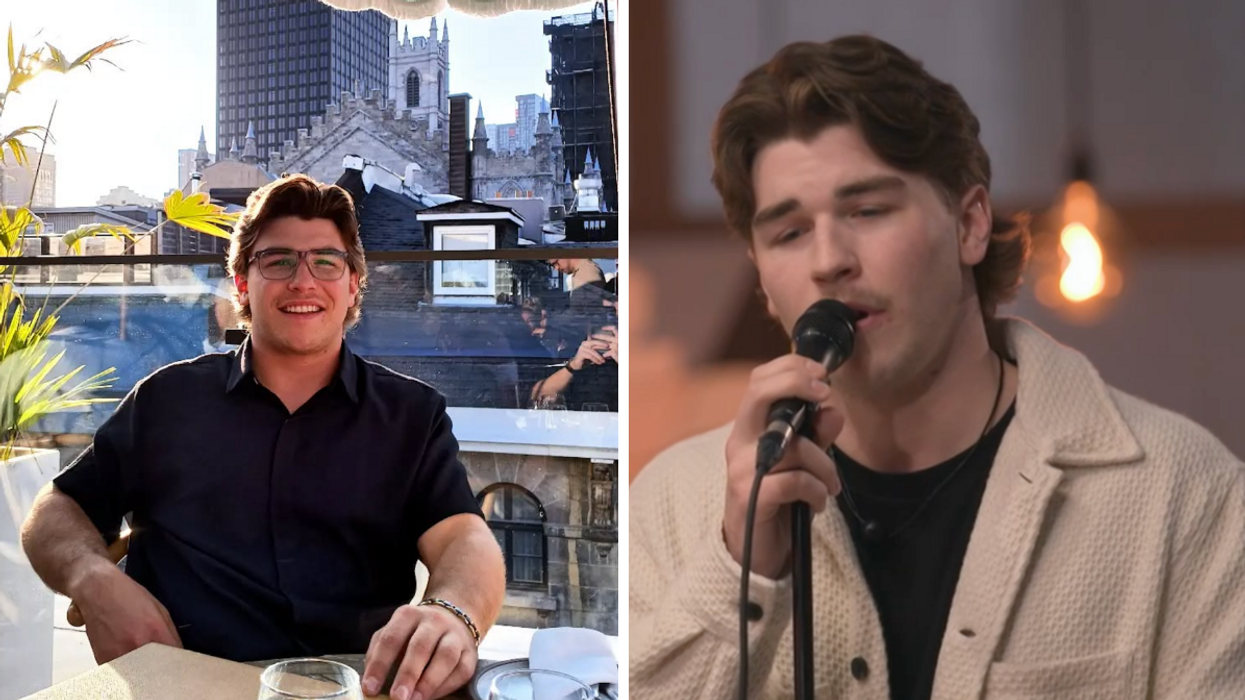 Loïc de Star Académie. Droite : Loïc de Star Académie qui chante devant les profs.