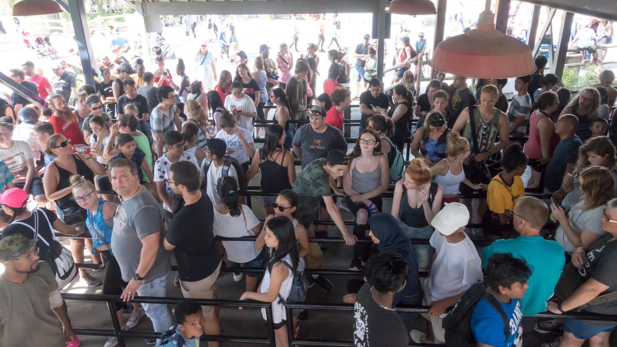 Long lines at a Canada's Wonderland ride.