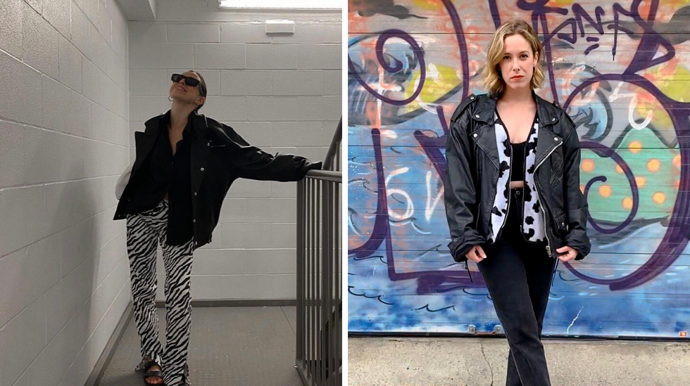 Look de No\u00e9mie. Droite : Look de Fran\u00e7oise.