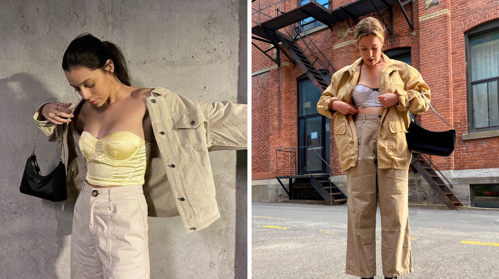 Look de No\u00e9mie. Droite : Look de Fran\u00e7oise.