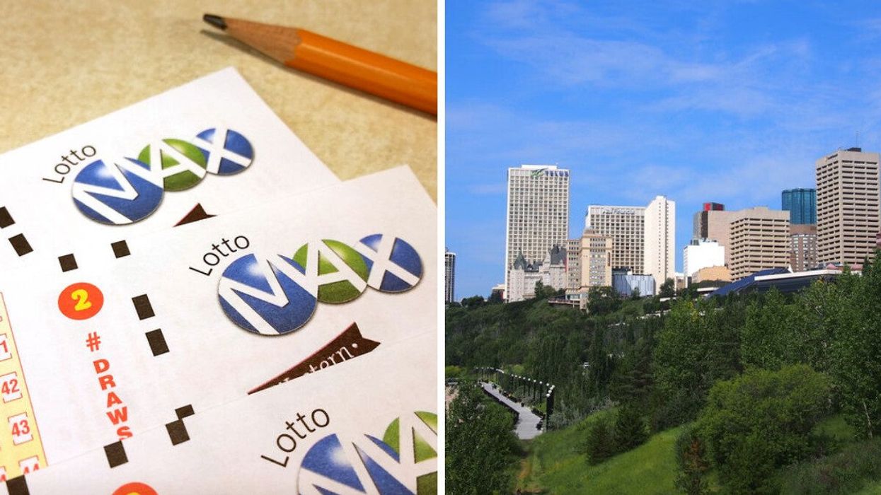 Lotto Max tickets. Right: Edmonton