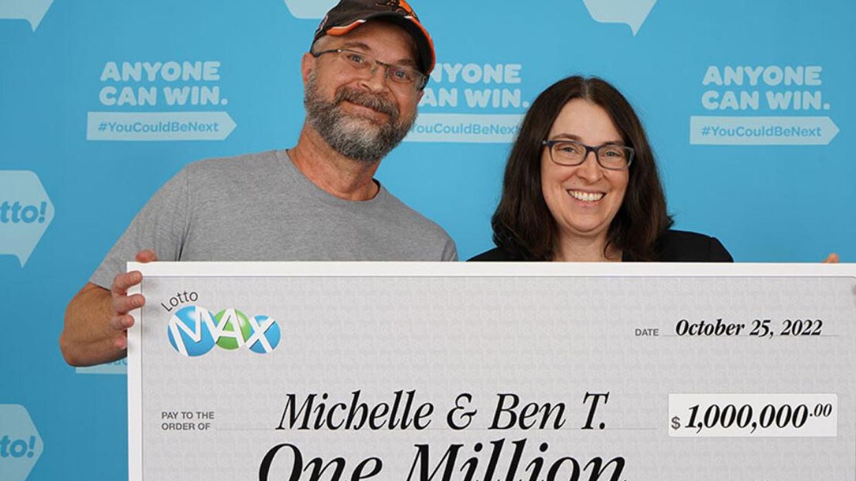Lotto Max winners Michelle and Ben Tessarolo.