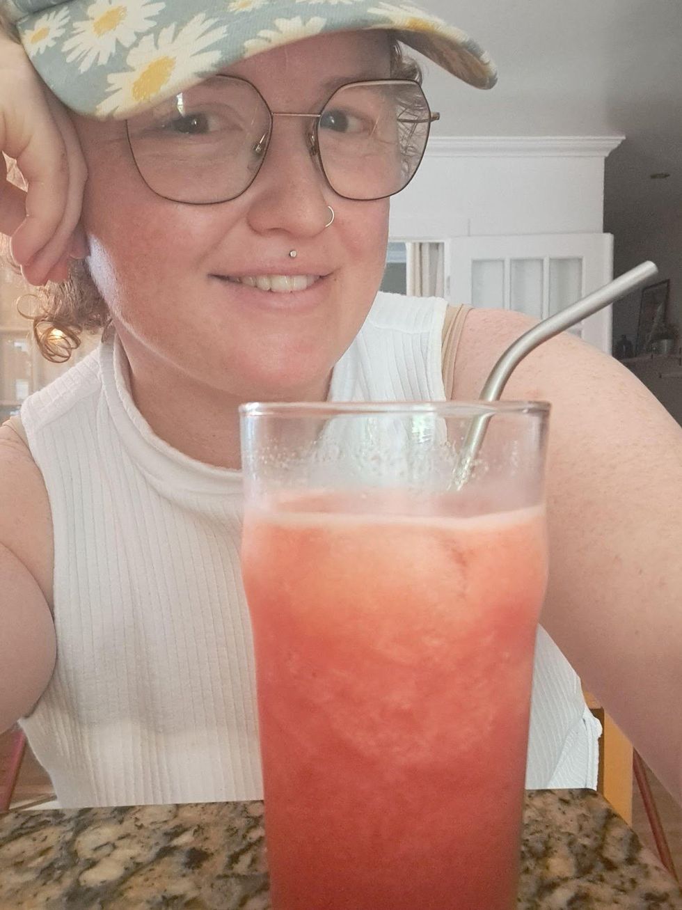 Louie Murray with a watermelon juice.