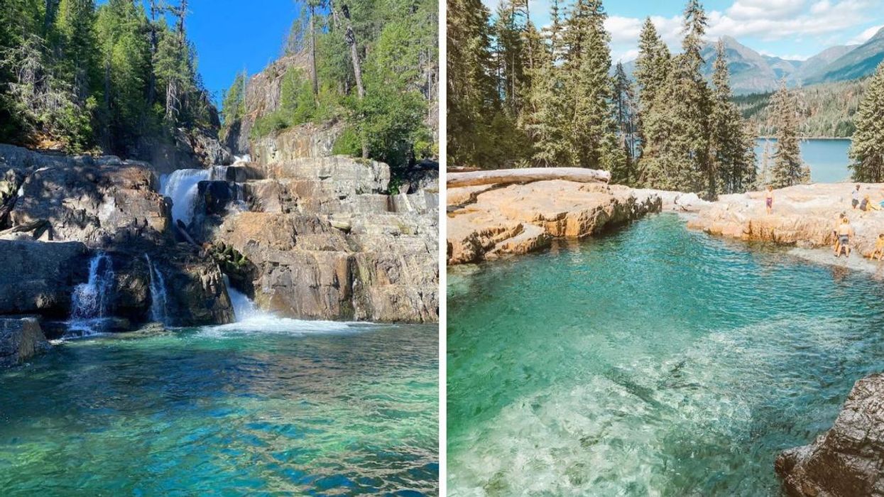 Lower Myra Falls. Right: Lower Myra Falls.