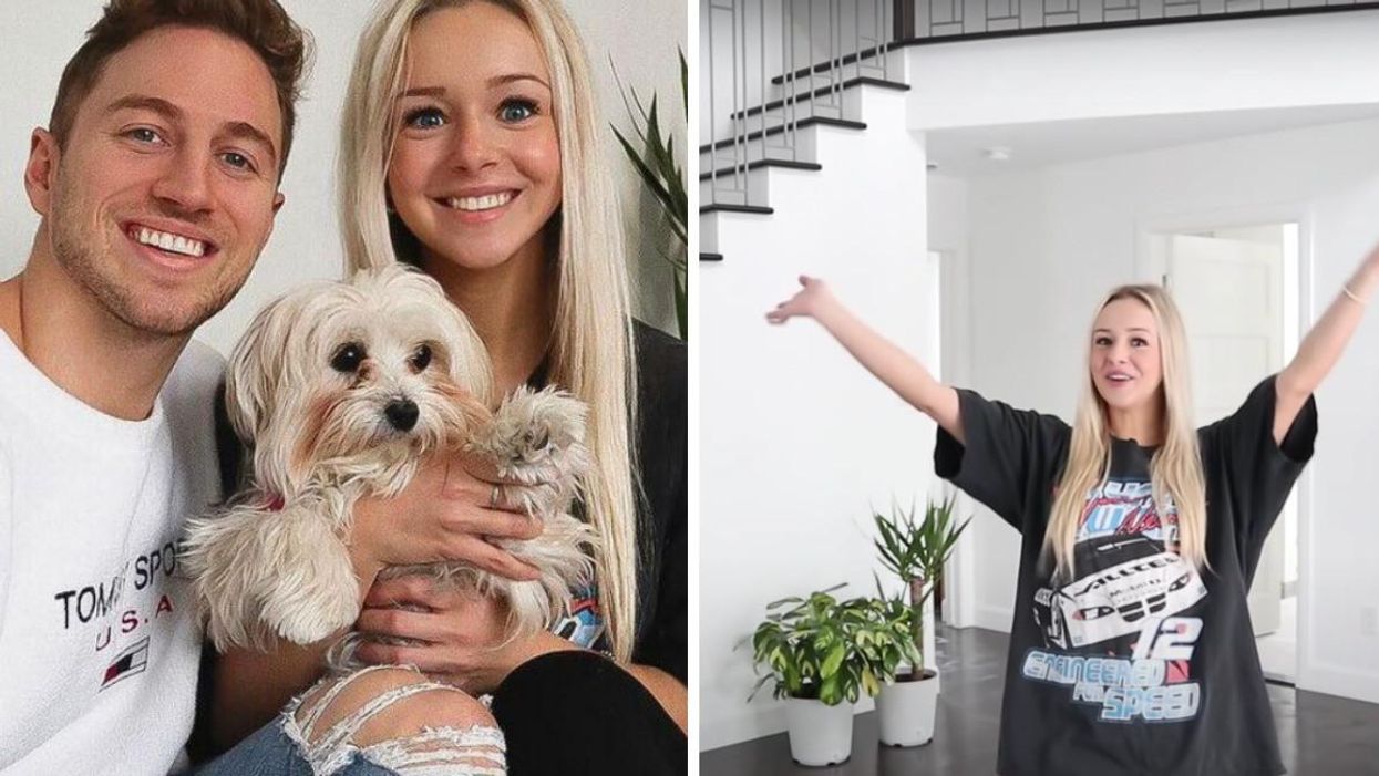 Luca Dumont, Amélie Henry et son chien Biscuit. Droite : Amélie Henry.