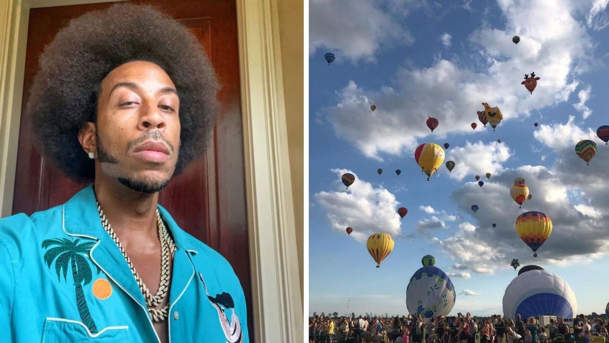 Ludacris. Droite : L’International de Montgolfières de Saint-Jean-sur-Richelieu.