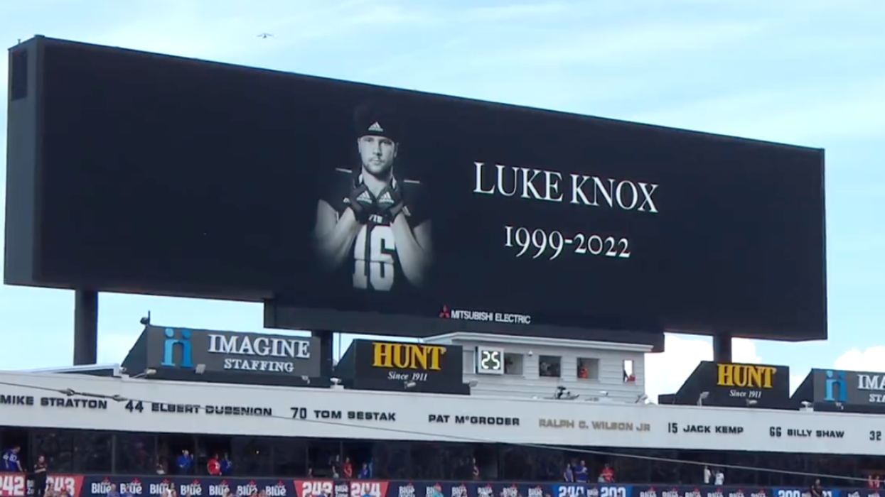 Luke Knox tribute at the Buffalo Bills game.