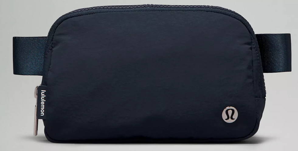 Lululemon's Everywhere Belt Bag in navy blue.
