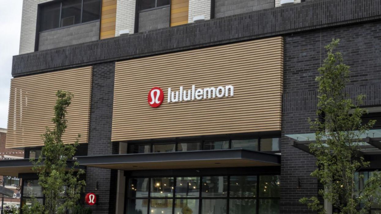 Lululemon storefront and logo.