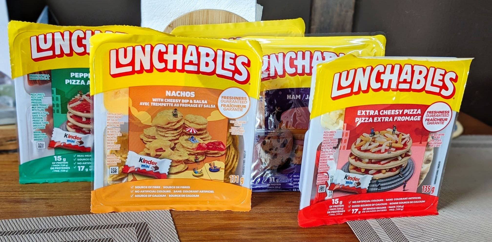 Lunchable kits on a table.
