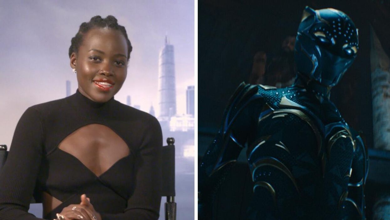 Lupita Nyong'o. Right: The new Black Panther in "Black Panther: Wakanda Forever."