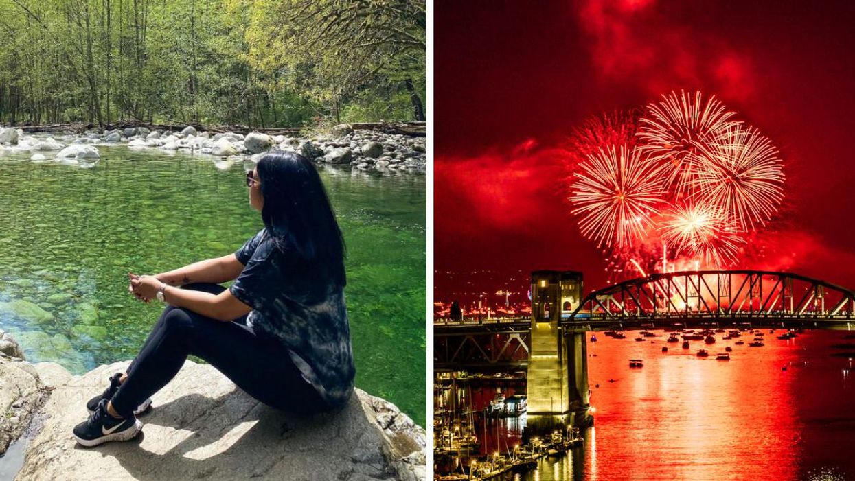 Lynn Canyon 30 Foot Pool. Right: Honda Celebration of Lights.
