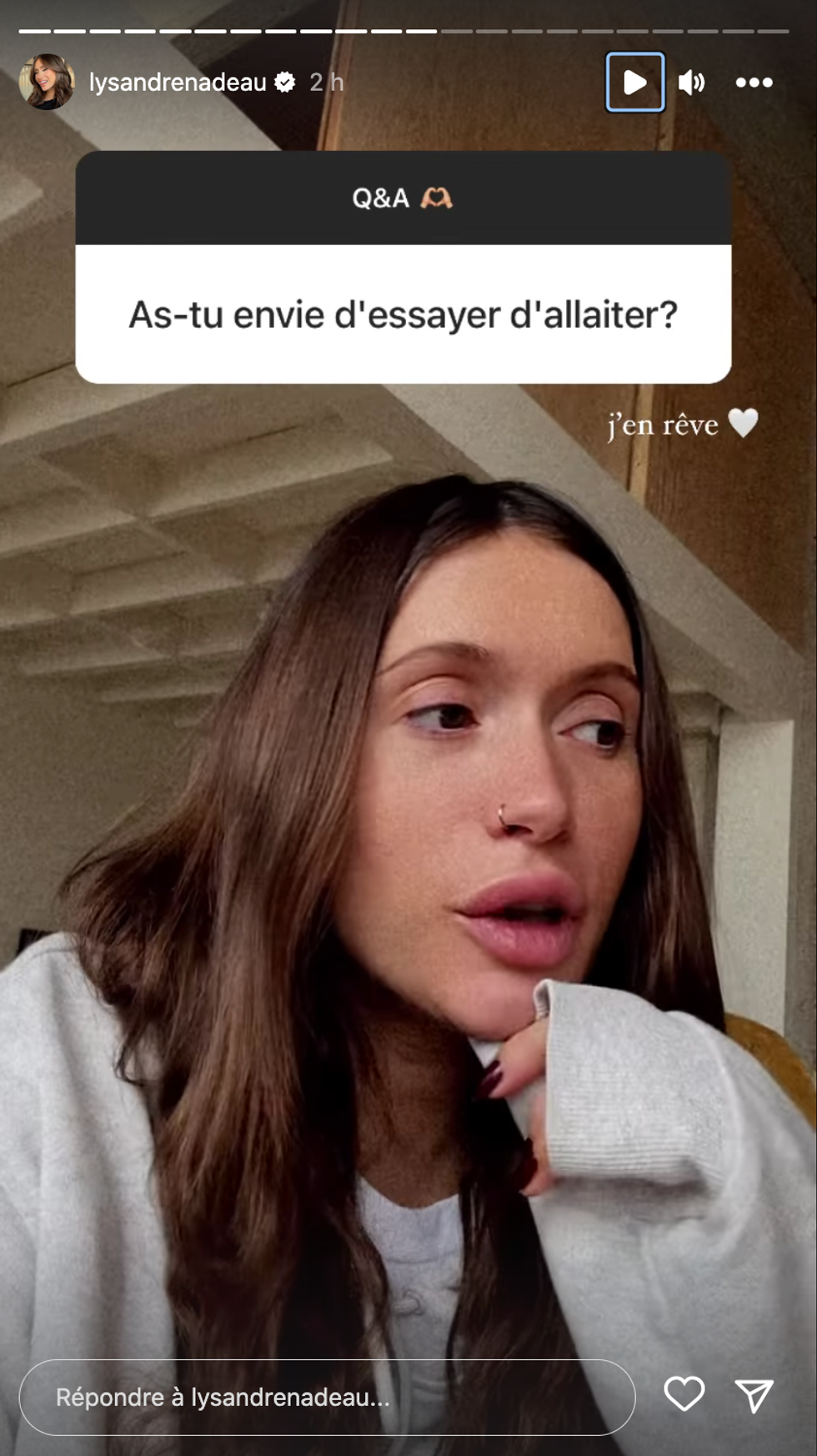 Lysandre Nadeau parle d'allaitement.